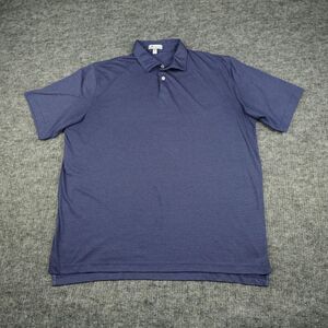 Peter Millar Polo Shirt Mens Extra Large Blue Striped 100% Polyester Golf Adult-